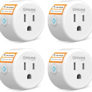 GHome Smart Mini Smart Plug, WiFi Plug Outlet Timer Smart Socket Works with Alexa and Google Home, APP Control, No Hub Required, ETL FCC Listed, 2.4GHz WiFi Only
