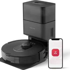 roborock Q5 Max+ Robot Vacuum with Self-Empty Dock, Upgraded from Q5+, 5500 Pa Suction, DuoRoller Brush, Hands-Free Cleaning for up to 7 Weeks, PreciSense LiDAR Navigation, App & Voice Control