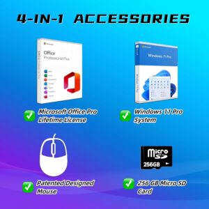 HP 14″ Laptop Computer for Student Business, Office Lifetime License & Windows 11 Pro, Intel Dual-Core N4120, 16 GB RAM, 384 GB Storage(128 GB eMMC+256 GB MSD), Ultra Light, Webcam, Designed Mouse