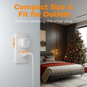 Smart Plug, TESSAN WiFi Outlet Compatible with Alexa and Google Assistant, Mini Bluetooth Socket Remote Control with Timer Function, No Hub Required, 2.4G WiFi
