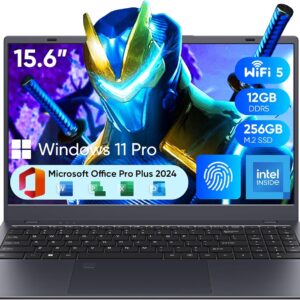 Coolby 15.6inch Windows 11 Laptop, 12GB RAM/256GB SSD, 1920×1080 IPS Display, Intel N95(Beats N5095) Quad Core Laptop Computer, Support Fingerprint, WiFi 5, BT