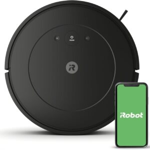 iRobot Roomba Vac Robot Vacuum (Q011) – Power-Lifting Suction, Quieter Cleaning Mode, Multi-Surface Cleaning, Cleans in Neat Rows, Easy to use, Self-Charging, Works with Alexa