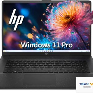 HP New 17.3″ HD+ Laptop, AMD Athlon Gold 7220U Processor, 8GB DDR5 5200MHz RAM, 256GB SSD, AMD Radeon Graphics, Optimized for Lighter Business workloads, Windows 11 Pro, WOWPC Recovery USB