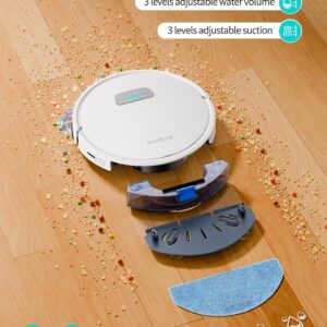 HONITURE Robot Vacuum and Mop Combo, 4000pa Strong Suction, G20 Robot Vacuum Cleaner with Self-Charging, 150Mins Max, App&Remote&Voice Control, Super-Slim, Ideal for Pet Hair