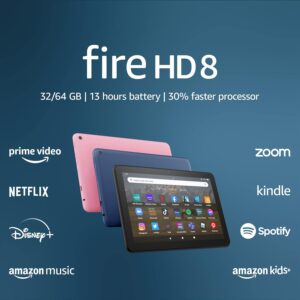 Like-New Amazon Fire HD 8 tablet, 8” HD Display, 32 GB, 30% faster processor, designed for portable entertainment, (2022 release), Black