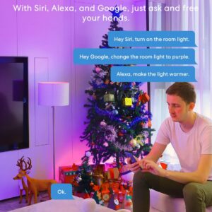 meross Smart RGBWW WiFi LED Bulbs, Apple HomeKit Compatible, 60W Equivalent, 900 Lumens, Multicolor, 4 Pack