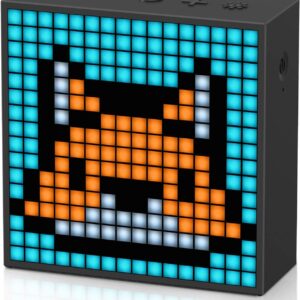 Divoom TimeBox Evo — Pixel Art Bluetooth Speaker with 16×16 LED Display APP Control – Cool Animation Frame & Gaming Room Setup & Bedside Alarm Clock- Black