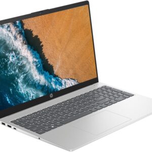 HP 15.6″ Portable Laptop (Include 1 Year Microsoft 365), HD Display, Intel Quad-Core N200 Processor, 16GB RAM, 128GB Storage, Wi-Fi 6, Webcam, HDMI, Numeric Keypad, Windows 11 Home, Silver