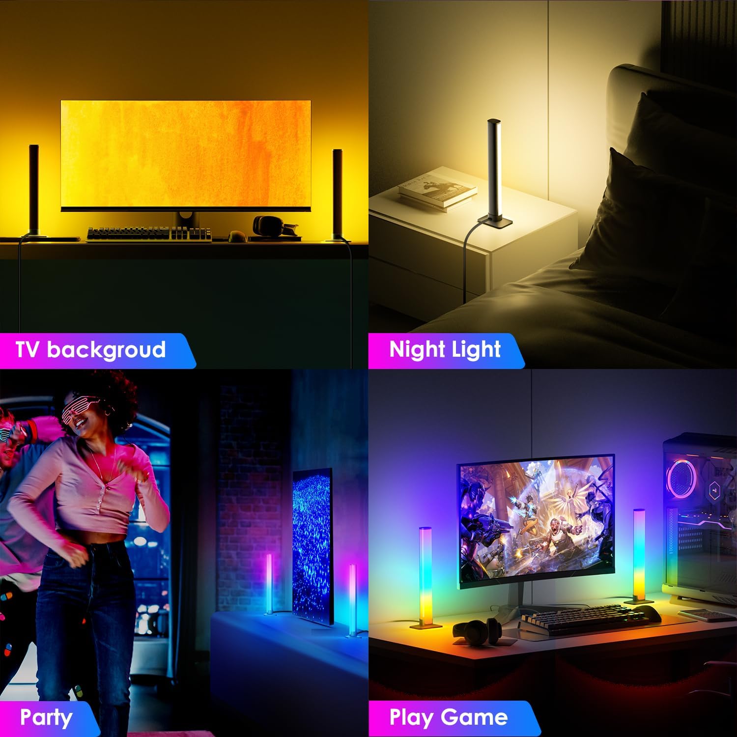 RGB Light Bar,Smart LED Light Bar for Room,16 Million Colors,Three Control Modes,Dynamic Music Sync Mode,213 Preset Modes,USB Interface(Without Adapter) - Image 6