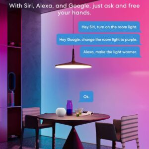 meross Smart Light Bulb, Smart WiFi LED Bulbs Compatible with Apple HomeKit, Siri, Alexa, SmartThings, Dimmable E26 Multicolor 2700K-6500K RGBWW, 900 Lumens 60W Equivalent 2 Pack Cool White A19