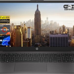 HP 255 G10 15.6″ FHD Business Laptop, AMD Ryzen 7 7730U, 32GB RAM, 1TB PCIe SSD, Numeric Keypad, Webcam, Wi-Fi 6, HDMI, Windows 11 Pro, Black