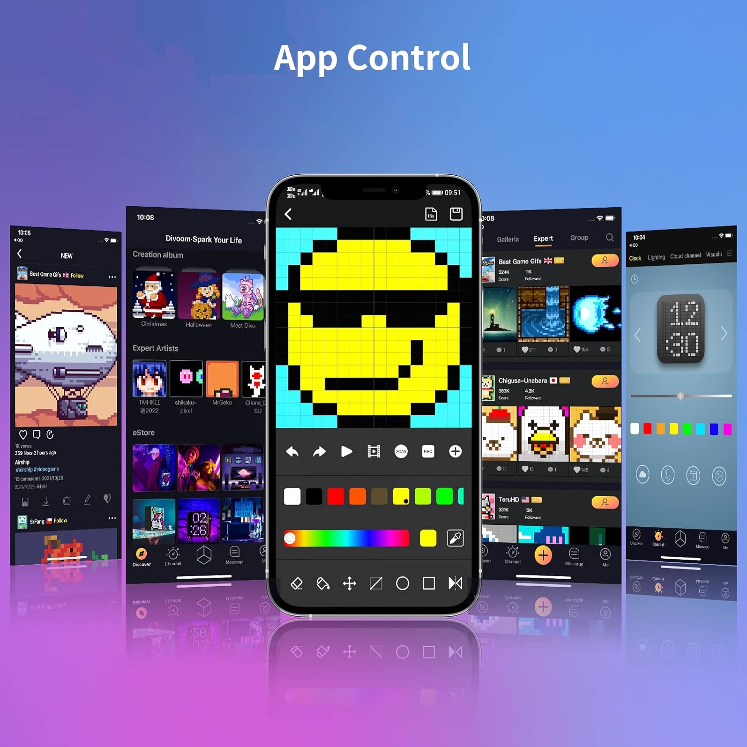 Divoom LED Light Display Panel Suit for RGB Light Bars,with Smart App Control Cool Animation Desk Setup for PC, TV, Gaming Room Decor - Image 5