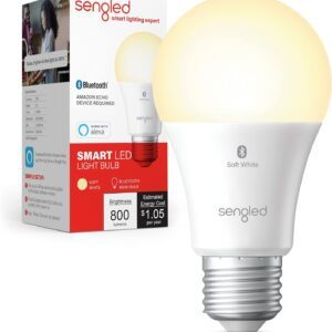 Sengled Alexa Light Bulb, S1 Auto Pairing with Alexa Devices, Warm Smart Light Bulbs, Bluetooth Mesh Smart Home Lighting, E26 60W Equivalent, 800LM, 1-Pack