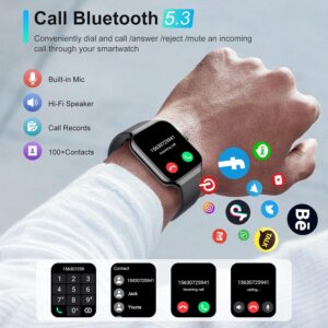 Smart Watch for Men Women Answer/Make Calls, 1.96″ HD Fitness Watch with Heart Rate Monitor Sleep Monitor, 113+ Sports Activity Trackers with Step Counter, IP68 Waterproof, Smartwatch for Android/iOS