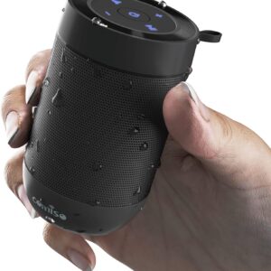 comiso Bluetooth Speaker,5.3 Bluetooth Speakers Wireless,TWS Stereo Pairing,Built in Mic,360 HDSound,IP65 Waterproof Speaker,Support TF Card, for Home/Party/Outdoor/Beach, Gift for Men/Women-Black