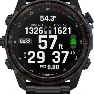 Garmin Descent™ Mk3i, Dive Computer and Multisport GPS Smartwatch, Air Integration, Black Titanium
