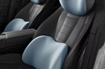 Car Seat Headrest Neck Rest Cushion Lumbar Support Pillow, Car Headrest & Lumbar Support Cushion, Ergonomic Car Seat Headrest & Lumbar Cushion (Blue)