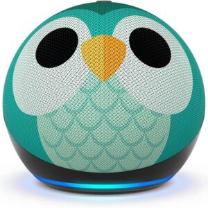 Amazon Echo Dot Kids (newest model), Designed for kids, with parental controls, Includes 1 Year of Amazon Kids+, Owl