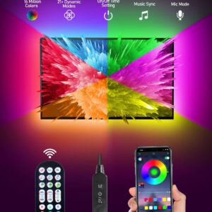 MATICOD LED Lights for TV Led Backlight, 9.84ft RGB Led Strip Lights USB TV Lights Behind 32-43in TV, APP Remote Control Music Sync TV Led Lights for Bedroom