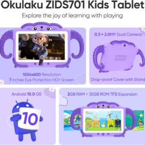 Kids Tablet 7 inch Tablet for Kids 32GB Toddler Tablet with Case Software Installed Kids Learning Tablet with WiFi for Boys Girls Android Tablet with Dual Camera Parental Control YouTube Netflix