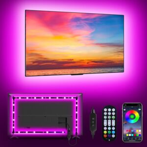 MATICOD LED Lights for TV Led Backlight, 9.84ft RGB Led Strip Lights USB TV Lights Behind 32-43in TV, APP Remote Control Music Sync TV Led Lights for Bedroom