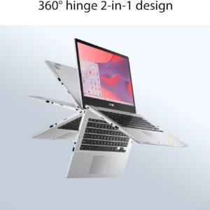 ASUS Chromebook Flip CX1 Convertible Laptop, 14″ FHD NanoEdge 360-degree Touchscreen, Intel Celeron N6000 4-Core Processor, 128GB eMMC Storage, 8GB RAM, ChromeOS, Transparent Silver, CX1400FKA-AS88F