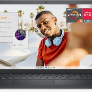 Dell Inspiron 3535 Laptop – 15.6-inch FHD (1920 x 1080) Display, AMD Ryzen 5 7520U Processor, 8GB DDR4 RAM, 512GB SSD, AMD Radeon Graphics, Windows 11 Home, 6-Months Migrate – Carbon Black