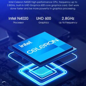 CHUWI HeroBook Pro 14.1” Laptop, 256GB SSD 8GB RAM, Windows 11 Laptop, 1TB SSD Expand, Intel Celeron N4020(up to 2.8GHz), 2K FHD IPS Display, Ultra Slim, Mini-HDMI, 5G WiFi, USB3.0, Webcam,TF Card