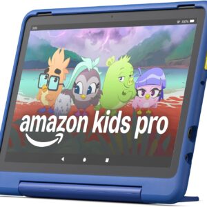 Amazon Fire HD 10 Kids Pro tablet (newest model) ages 6-12. Bright 10.1″ HD screen, includes ad-free content, robust parental controls, 13-hr battery and slim case for older kids, 32 GB, Nebula