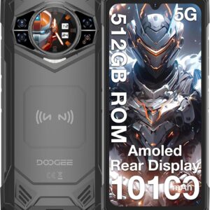 DOOGEE S200 X (2025) 5G Rugged Phone,32GB+512GB/TF 2TB, Android 14 Rugged Cell Phone with 1.32″ Amoled Screen,10100mAh/33W,100MP+20MP+20MP Rugged Smartphone,6.72″ FHD/120Hz,Waterproof Phone,NFC/OTG