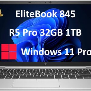 HP EliteBook 845 Business Laptop (14″ FHD, AMD Ryzen 5 PRO 5650U, 32GB RAM, 1TB SSD, > Intel i5-1145G7) 3-Yr Warranty, Long Battery Life, Backlit, Fingerprint, Wi-Fi 6E, Webcam, Win 11 Pro, Silver
