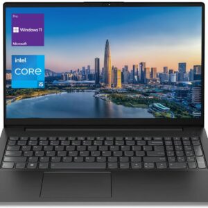 Lenovo V-Series V15 Business Traditional Laptop, 15.6″ FHD Display, Intel Core i5-1235U, 16GB RAM, 512GB SSD, Webcam, Numeric Keypad, HDMI, RJ45, Wi-Fi, Windows 11 Pro, Black