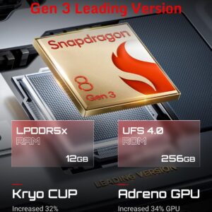 REDMAGIC 9S Pro Smartphone 5G, 120Hz Gaming Phone, 6.8″ Full Screen, Under Display Camera, 6500mAh Android Phone, Snapdragon 8 Gen 3, 12+256GB, 80W Charger, Dual-Sim, US Unlocked Cell Phone Black