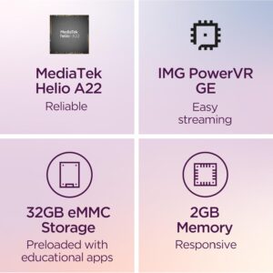 Lenovo Tab M8 Gen 4-2024 – Family Tablet – Google Kids Space – 8″ HD Touch Display – 2 GB Memory – 32 GB Storage – MediaTek Helio A22 – Arctic Grey – Folio with Stand
