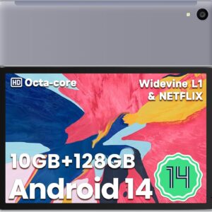 Android Tablet, 10.1 inch Tablets with 1280 * 800 IPS HD Touchscreen, Octa-Core Processor, 10(4+6) GB RAM 128GB ROM, 1TB TF Card Expandable, 5G/2.4G WiFi, BT 5.0,Dual Camera, Google Tablet