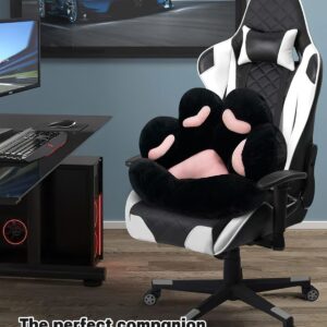 MOONBEEKI Cat Paw Cushion Chair Comfy Kawaii Shape Lazy Plush Pillow for Gamer Chair 28″x 24″ Cozy Floor Cute Seat Kawaii for Girl Worker Gift, Dining Room Bedroom Decorate Black