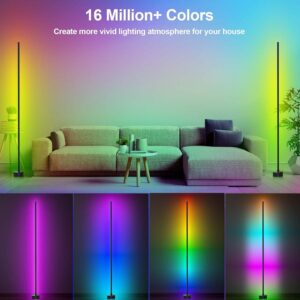 Corner Floor Lamp – Smart RGB LED Corner Lamp with App and Remote Control, 16 Million Colors & 68+ Scene, Music Sync, Timer Setting – Ideal for Living Rooms, Bedrooms, and Gaming Rooms