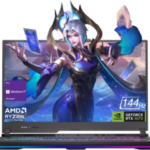 ASUS ROG Strix G17 Gaming Laptop, 17.3″ FHD 144Hz, AMD Ryzen 9 7845HX, GeForce RTX 4070, 64GB DDR5 RAM, 2TB PCIe M.2 SSD, HDMI, USB 3.2 Gen 1, Wi-Fi 6, RGB Backlit Keyboard, Windows 11 Pro, Black