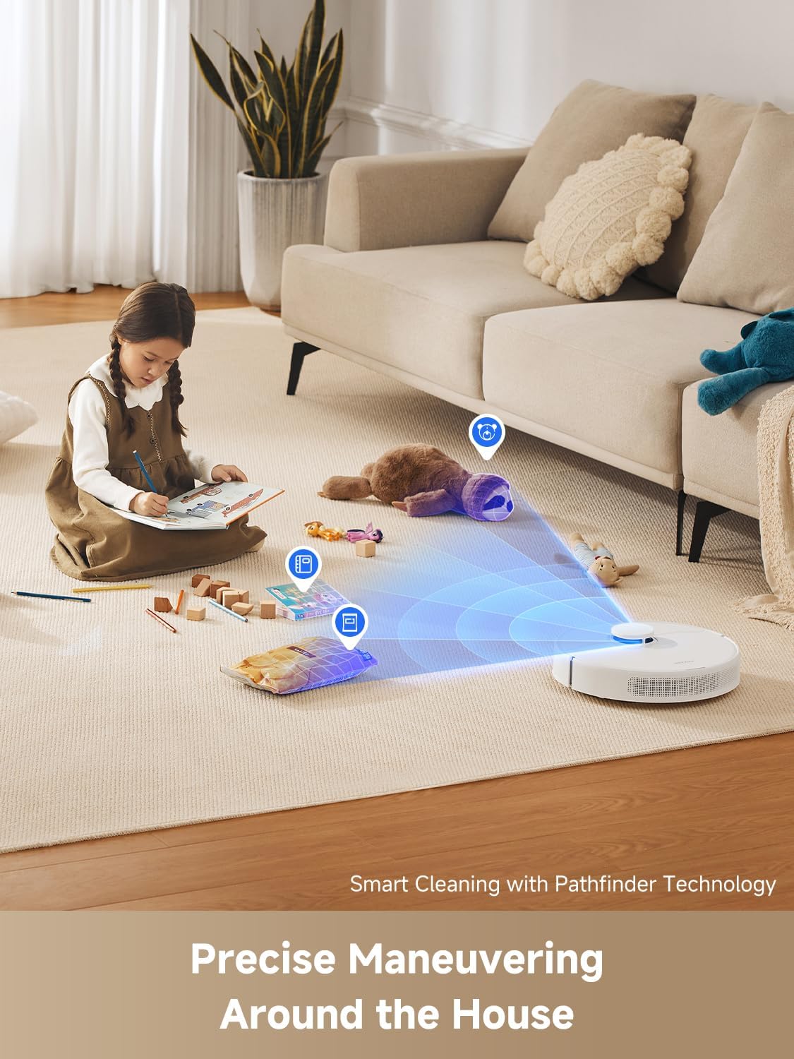 dreame D10 Plus Gen 2 Robot Vacuum and Mop with Self-Emptying Base for 90 Days of Cleaning, 6000 Pa Suction and LiDAR Navigation, Obstacle Avoidance, Wi-Fi Connected - Image 6