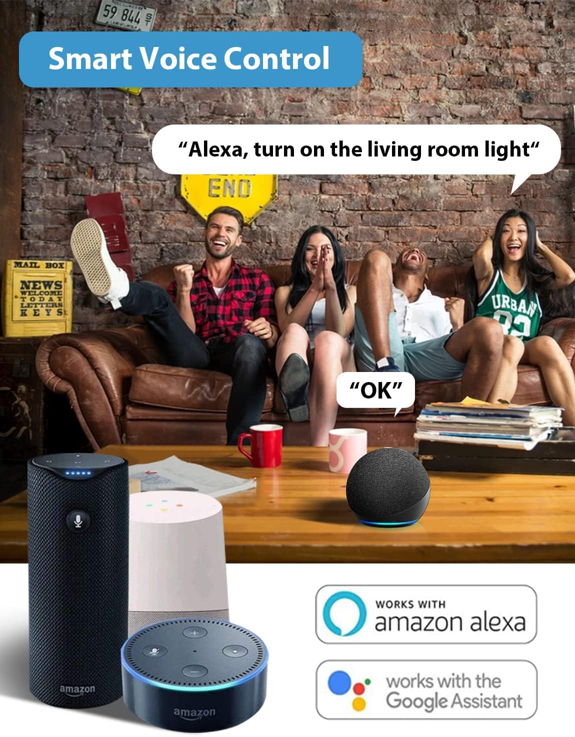 WiFi Smart Light Bulbs 150W Equivalent, 16W Dimmable 1600LM BR30 Flood Smart Bulb Works with Alexa Google Home No Hub, E26 Color Changing LED Alexa Light Bulb, 2700K-6500K RGBCW CRI>90, 4 Pack - Image 3