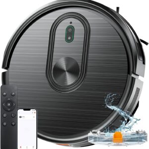 Robot Vacuum and Mop Combo, 2 in 1 Mopping Robotic Vacuum with Schedule, App/Bluetooth/Voice, Max Suction 3200Pa, Self-Charging Robot Vacuum Cleaner, Slim, Ideal for Pet Hair, Hard Floor, Carpet