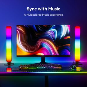 LED Light Bar, Music Sync RGB IC Light Bar, USB Ambient Lamp, Color Changing Gaming TV Backlight with Remote Control, 15 Dynamic Modes for Room Gaming Decoration