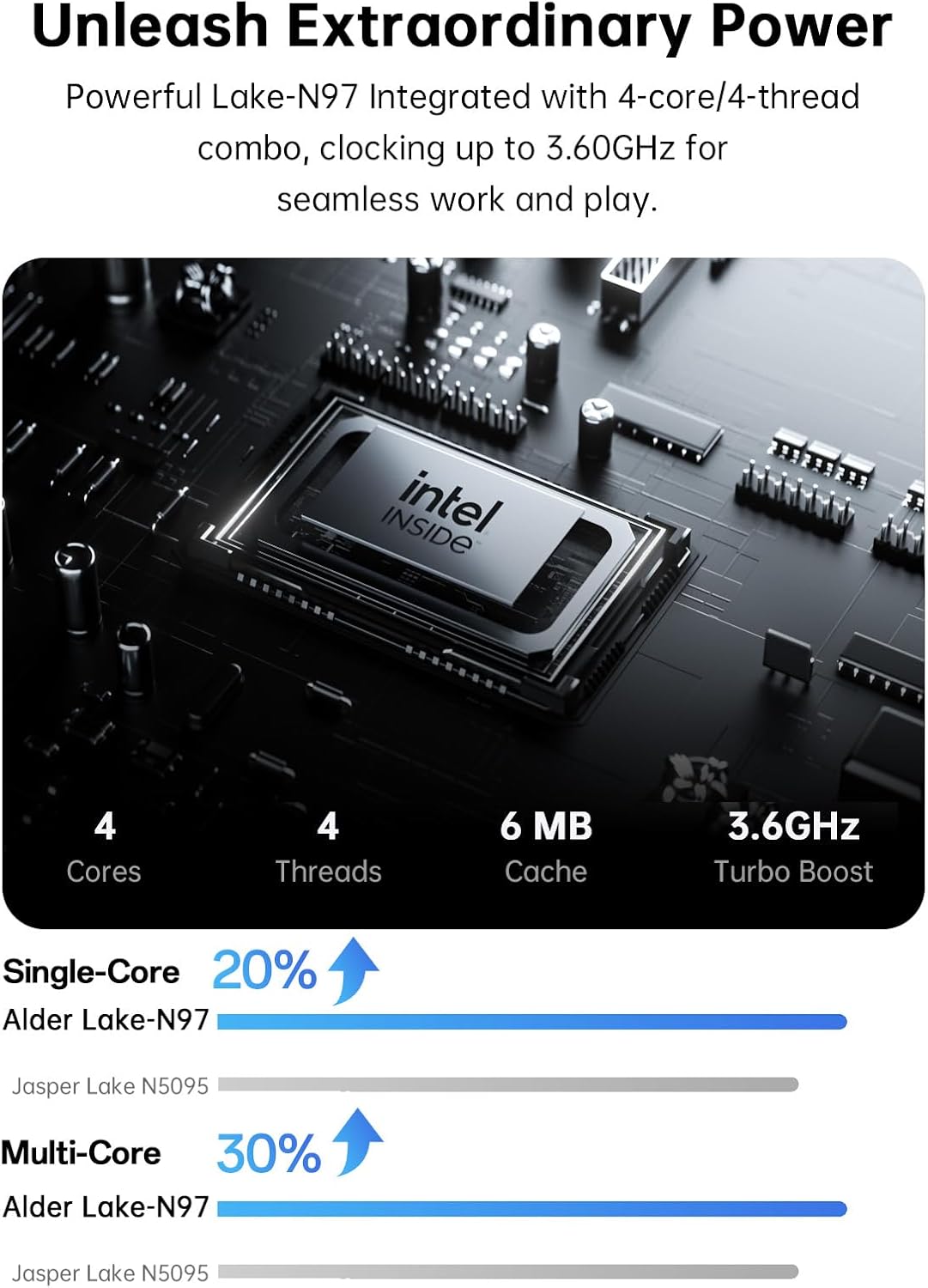 2024 Laptop,17.3-Inch FHD Display Gaming Laptop with Quad Core-12th Alder Lake N97(Up to 3.6GHz), 16GB RAM 512GB ROM Traditional Laptop Computer, 6000Mah Battery,Silver - Image 5