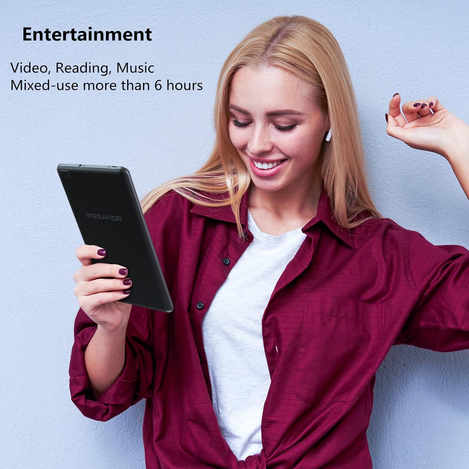 YQSAVIOR Tablets, Android 14 Tablet 7 inch, 4GB RAM 32GB ROM Tablet PC Quad-Core Processor Computer Tablet for Kids, IPS Screen, Dual Camera, WiFi, Bluetooth Tab PC - Image 6