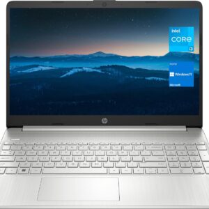 HP 15 Notebook, 15.6″ HD Screen Laptop, Intel Core i3-1115G4, 32GB DDR4 RAM, 1TB SSD, Webcam, HDMI, Wi-Fi, Windows 11 Home, Natural Silver