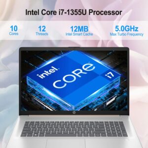 HP Premium 17.3″ Laptop, 17.3″ HD+ Touchscreen, Intel Core i7-1355U, 64GB RAM, 2TB SSD, Webcam, HDMI, Backlit KB, FP Reader, Wi-Fi 6, Win 11 H, Pale Rose Gold, ADATA 512 External SSD Bundle