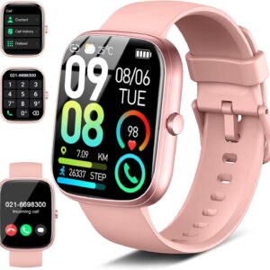 Smart Watch for Women Men Answer/Make Calls, 1.91″HD Smartwatch Heart Rate/Activity/Step/Sleep Monitor, Fitness Watch with IP68 Waterproof, Pedomete110+ Sport Mode Smart Watches for Android iOS Rose