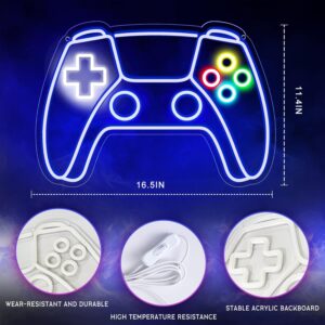 Gamer Neon Sign, Gamepad Shaped LED Neon Sign for Gamer Room Decor, Gaming Neon Sign for Boys Room Decor, Neon Gaming Sign for Gaming Wall Decor, USB Powered Gamer Gifts for Teens, Boys, Kids