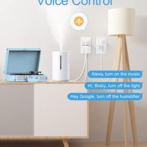 EIGHTREE Mini Smart Plug 𝟭𝟱𝗔, Smart Plugs That Compatible with 𝗔𝗹𝗲𝘅𝗮 & Google Home & SmartThings, No Hub Required，Smart Outlet with Remote Control, Timer & Schedule, 2.4GHz WiFi Only, 4 Packs