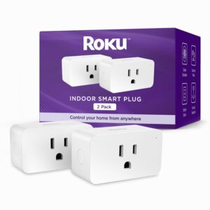 Roku Smart Home Indoor Smart Plug, 2-Pack – WiFi Smart Plugs Works with Alexa & Google Assistant, No Hub Required – Custom Scheduling Timer & Multi-Outlet Sync – Easy-to-Setup Smart Home Products
